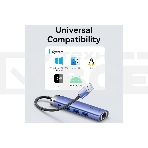 Сетевой адаптер Vention USB 3.0 M/Gigabit Ethernet RJ45+OTG хаб 3xUSB Синий - 0.15м., фото6