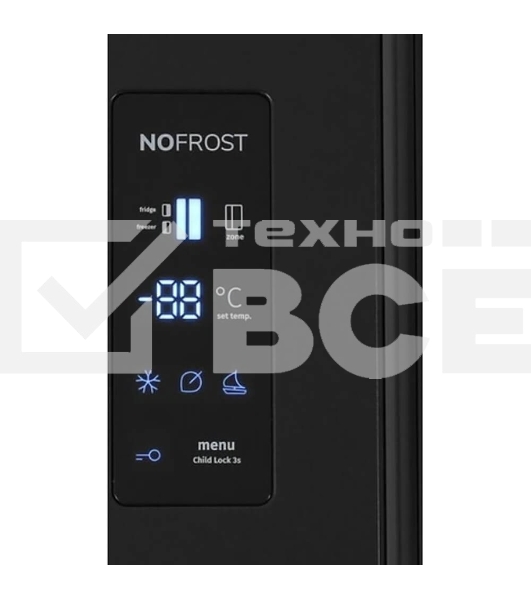 Холодильник Gorenje NRS918EMB черный инвертер двухкамерный 334/167л морозилка сбоку, No Frost, Side by Side