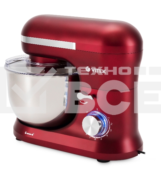 Миксер планетарный Vitek VT-PM0111 1500Вт вишневый