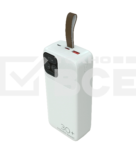 Портативный аккумулятор More choice (4620202550644) PB55-30 с кабелем 1USB 3.0A 22.5W PD - 30000mAh белый