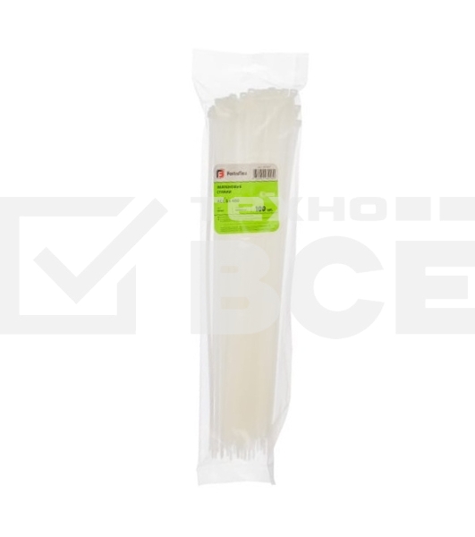 Нейлоновые стяжки Fortisflex КСС 5х400 мм белый 100 штук