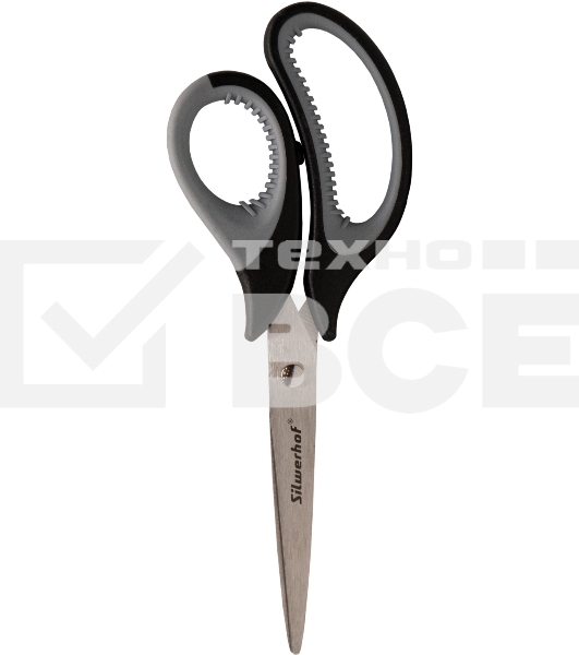 Ножницы Silwerhof Mode универсальные 190мм ручки с резиновой вставкой черный