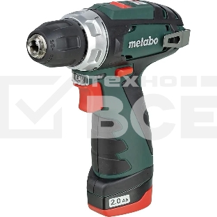 Дрель-шуруповерт аккумуляторная Metabo PowerMaxx BS 600984000, Аккумуляторный, 10,8В, 2 АКБ