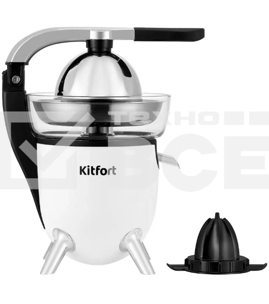 Соковыжималка цитрусовая Kitfort КТ-1168 100Вт рез.сок.:250мл. белый/черный