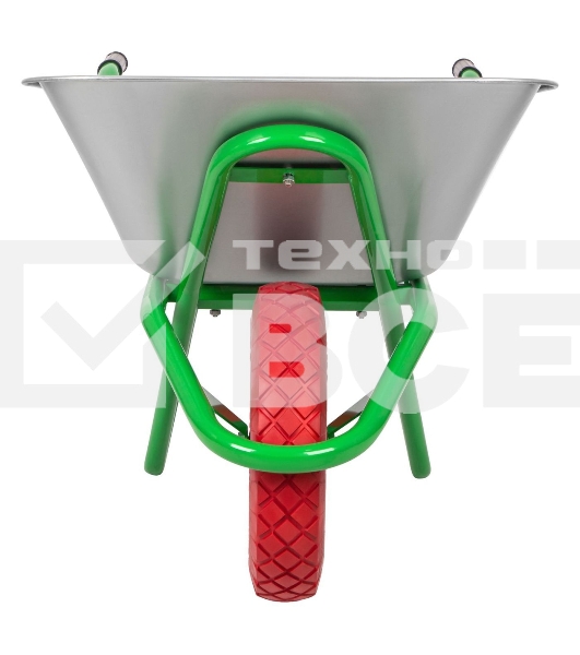 Тачка садово-строительная Сибртех с PU колесом, грузоподъемность 180 кг, объем 90 л