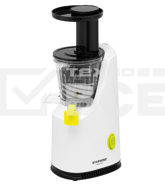 Соковыжималка Starwind SJ3112 белый, шнековая вертикальная, 200 Вт, 600 мл, электронное, реверс
