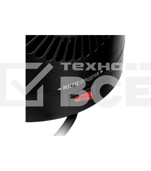 Тепловентилятор керамический Denzel DTFC-1200S, черный, 600/1200 Вт, 12 м2, 3 режима, термостат