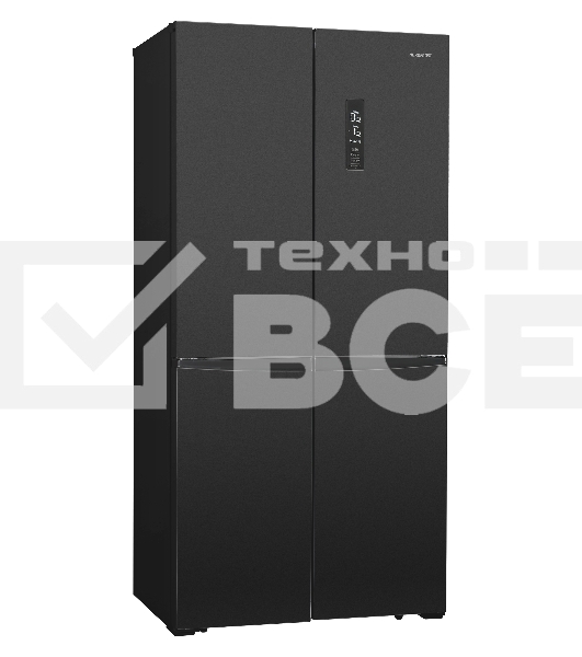 Холодильник Nordfrost RFQ 510 NFB inverter графитовый трехкамерный 286/141л морозилка снизу, No Frost, Side-by-Side