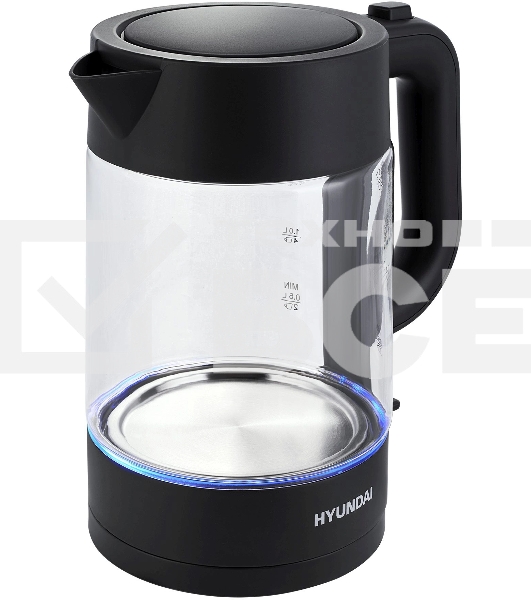 Чайник электрический Hyundai HYK-G7707 1.7л. 2200Вт графит корпус: стекло