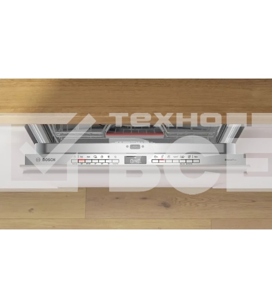 Встраиваемая посудомоечная машина Bosch SMV4EVX01E загрузка на 14 комплектов посуды, электронное управление, 6 программ, 59.8x55x81.5 см, нержавеющая сталь цвет, сушка: с открыванием дверцы/с теплообменником, индикация на полу: луч