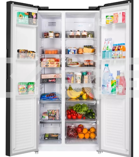 Холодильник Maunfeld MFF177NFB Slim Inverter черный двухкамерный 352/198л морозилка слева, No Frost, Side by Side