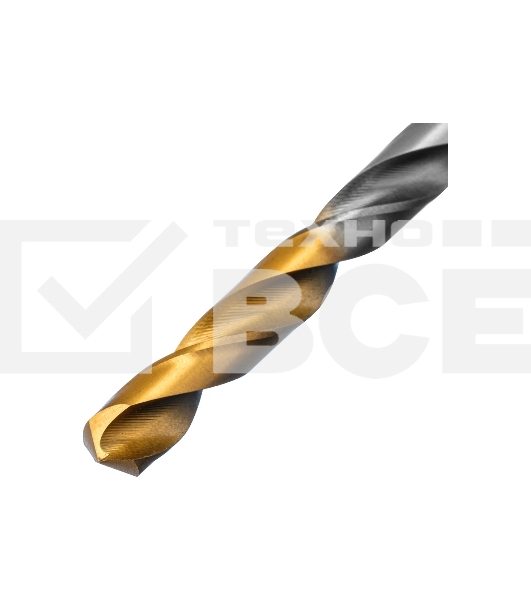 Сверло спиральное по металлу Denzel 6 х 139 мм, Р6М5, Golden Tip, удлиненное