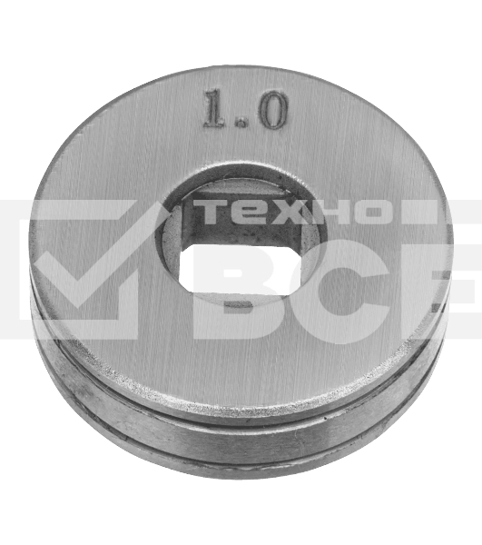 Подающий ролик Denzel V профиль под стальную проволоку 0,8-1 мм, посадка квадрат, 2 шт