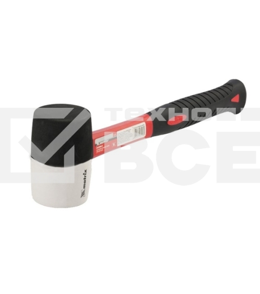 Киянка Matrix 11171 резиновая, 450 г, чернобелая резина, фибергласовая рукоятка