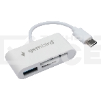 Кард-ридер Gembird FD2-MSD-2/белый/SD/SDHC/SDXC/TF/MicroSD/USB 2.0/USB Type-C (2.0)/пластик, фото 1