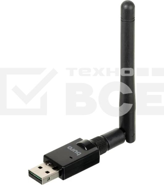 Адаптер USB Buro Bluetooth 5.0+EDR class 1 100м черный