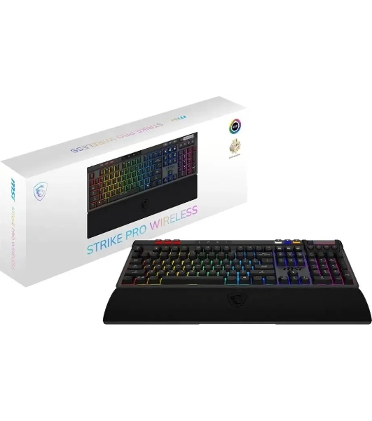 Клавиатура MSI STRIKE Pro W Silent механическая серый/черный USB Multimedia for gamer LED (подставка для запястий) (S11-43RU210-CLA)