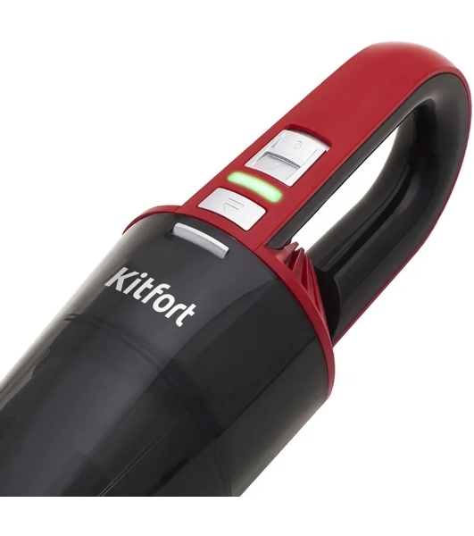 Пылесос ручной Kitfort КТ-537-2 черный/красный, 35/75 Вт, уборка сбор жидкости/сухая, пылесборник контейнер 0,4 л