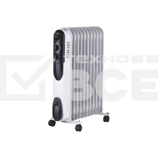 Масляный обогреватель Neoclima NC 9307 белый/черный, 1500 Вт, 15 м2, термостат 28742