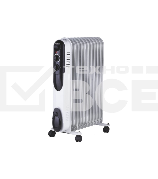 Масляный обогреватель Neoclima NC 9307 белый/черный, 1500 Вт, 15 м2, термостат 28742