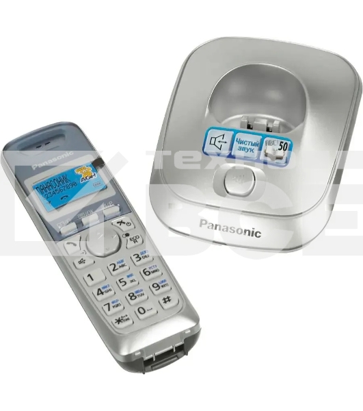 Телефон беспроводной (DECT) Panasonic KX-TG2511RUS (серебристый) {АОН, Caller ID,спикерфон на трубке,переход в Эко режим одним нажатием}