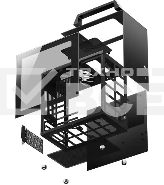 Компьютерный корпус JONSBO T8 PLUS Black без БП, боковые панели из закаленного стекла, mini-ITX, черный