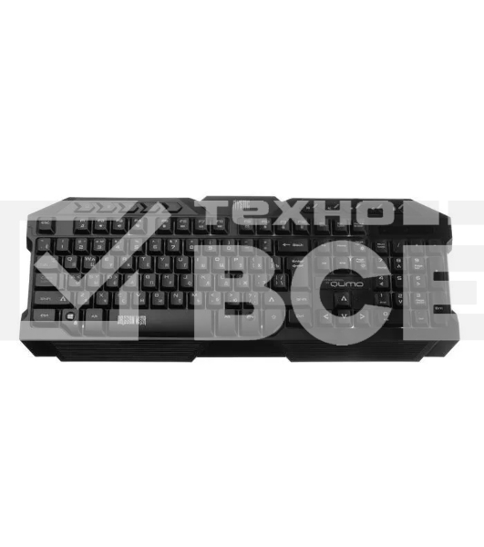 Игровой набор Qumo Mystic K58/M76, кл-ра проводная 104 + 10 клавиш мультимедиа, встроенные подсветки общая + кнопок 3 цвета, мышь проводная, оптическая, 1200/1600/2400/3200 dpi с подсветкой, коврик