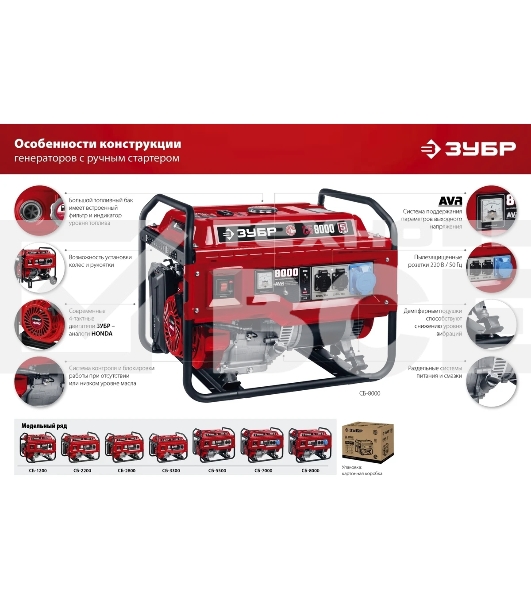 Электрогенератор бензиновый Зубр СБ-3300, 3.3 кВт, 72 дБ, 44 кг