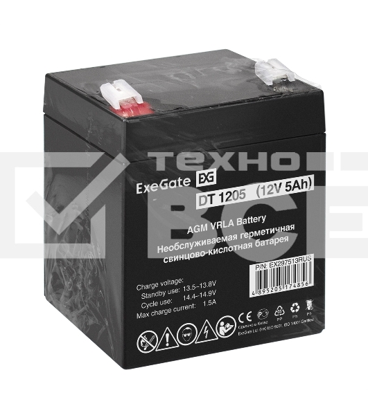 Аккумуляторная батарея ExeGate DT 1205 (12V 5Ah, клеммы F2)