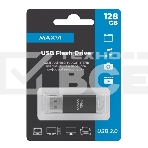 Флеш диск Maxvi MP 128GB USB 2.0 black, монолит с колпачком, металл + ABS пластик, фото3