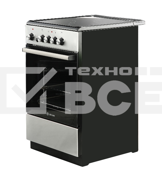 Плита электрическая De Luxe 506004.04ЭС-010 серебристый, конфорок 4 шт, духовка 60 л, 50 см x 87 см x 60 см
