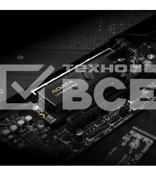 Накопитель SSD ADATA Legend 970 Pro, 1000 Гб, M.2 2280, PCIe 5.0 x4, NVMe 2.0, 3D TLC, R/W 13000/5800 МБ/сек, радиатор с вентилятором