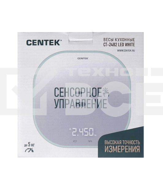 Весы кухонные CENTEK CT-2482 LED белый