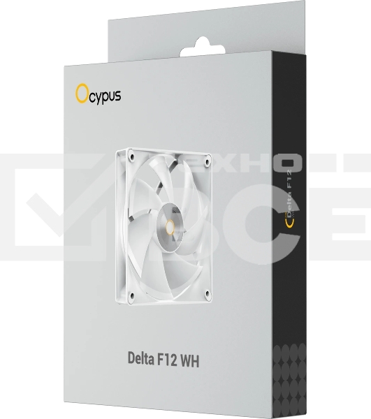 Вентилятор для корпуса Ocypus Delta F12 WH, 120x120x25mm, 4-PIN PWM, 500-2000 RPM, 29 DBA MAX, HYDRO BEARING