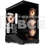 Компьютерный корпус без блока питания HSPD F711-TGbK-ARGB, Panoramic Full Tower, черный, TG, 0.7 SPCC, 4x120мм ARGB ATX, mATX, mITX 190/420/280мм 2x2.5', 2x3.5', 7xPCI 1xUSB-A 3.0, 1xUSB-C 445x235x475мм, фото8