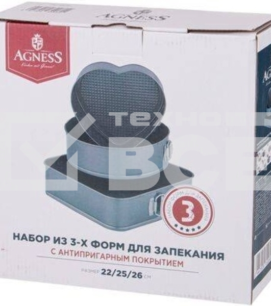 Набор форм для выпечки Agness 930-060 3 предмета