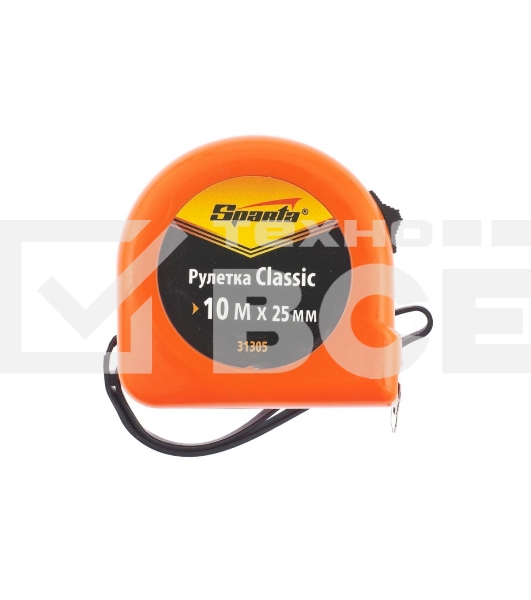 Рулетка SPARTA 31314  elastica 10 мх25мм обрезиненный корпус