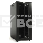 Шкаф серверный Hyperline (TTBR-4261-DD-RAL9004) напольный 42U 600x1000мм пер.дв.перфор. задн.дв.перфор. 2 бок.пан. направл.под закл.гайки 800кг черный 910мм 2055мм IP20 сталь, фото 1