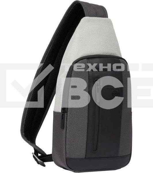 Рюкзак слинг мужской Piquadro Brief2 Special CA4536BR2S/GRN, нейлон/натур.кожа, серый/черный