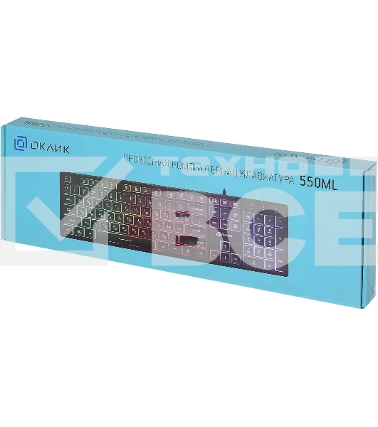Клавиатура проводная Oklick 550ML, USB, черный