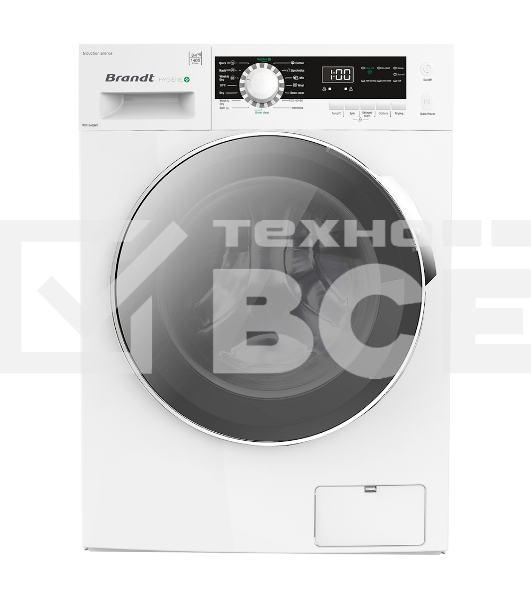 Стирально-сушильная машина BRANDT WD184QWE белый, загрузка фронтальная 8 кг, 1400 об/мин., класс: В