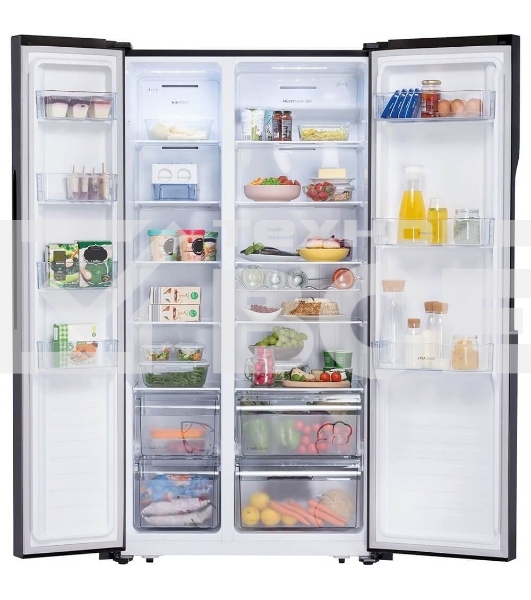 Холодильник Gorenje NRS918EMB черный инвертер двухкамерный 334/167л морозилка сбоку, No Frost, Side by Side