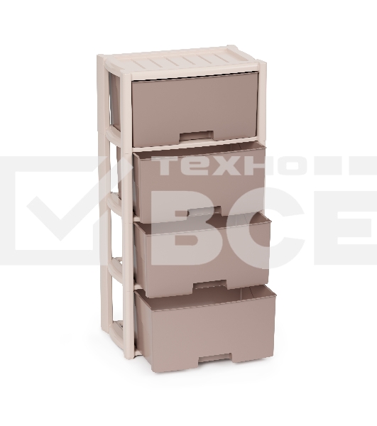 Комод Альтернатива Колорит, 4 секции, бежевый М7834