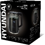 Чайник электрический Hyundai HYK-G5403 1.7л. 2200Вт черный корпус: стекло, фото3