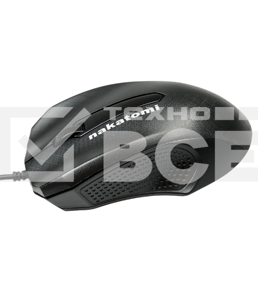 Мышь проводная Nakatomi MON-07U черный, 800 dpi, USB, кнопки - 3