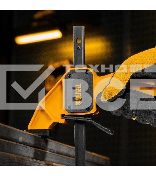 Струбцина Denzel F-образная, быстрозажимная, 150 х 80 мм, усиленный нейлоновый корпус