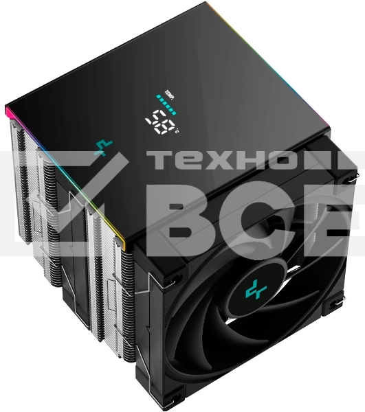 Кулер для процессора DEEPCOOL AK620 DIGITAL SE LGA20XX/1700/1200/115X/AM5/AM4 (9шт/кор, TDP 260W, PWM, DUAL Fan 120мм, 6 тепл. трубок, ARGb, черный) RET (R-AK620-BKADMN-GJD)