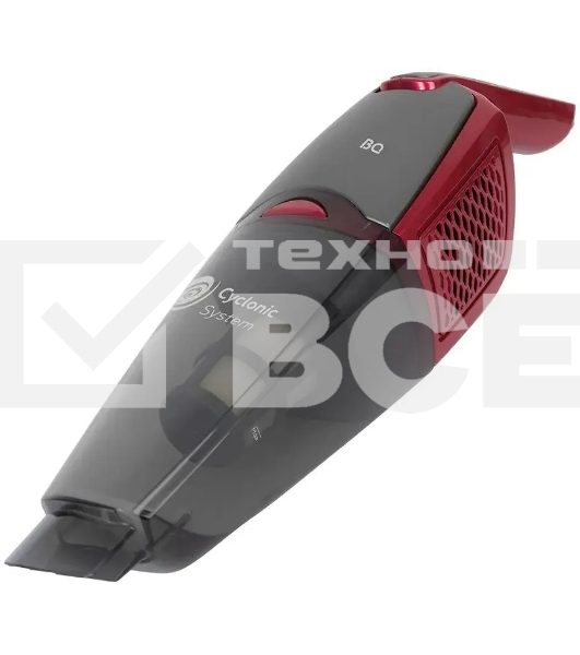 Пылесос вертикальный BQ VCA0401H серый/красный, питание от аккумулятора, 40 Вт, уборка сухая, пылесборник 0.6 л, работа от АКБ max 45 мин