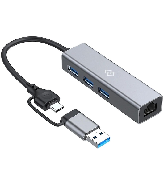 USB-концентратор Digma DHUB-LAN-4port, USB-C + USB-A, USB 3.0+USB 2.0, USB