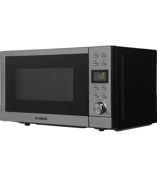 Микроволновая печь Hyundai HYM-D3043 серебристый, 20 л, 700 Вт, переключатели - кнопки, поворотный механизм